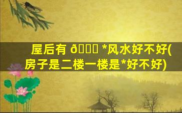 屋后有 🐅 *
风水好不好(房子是二楼一楼是*
好不好)